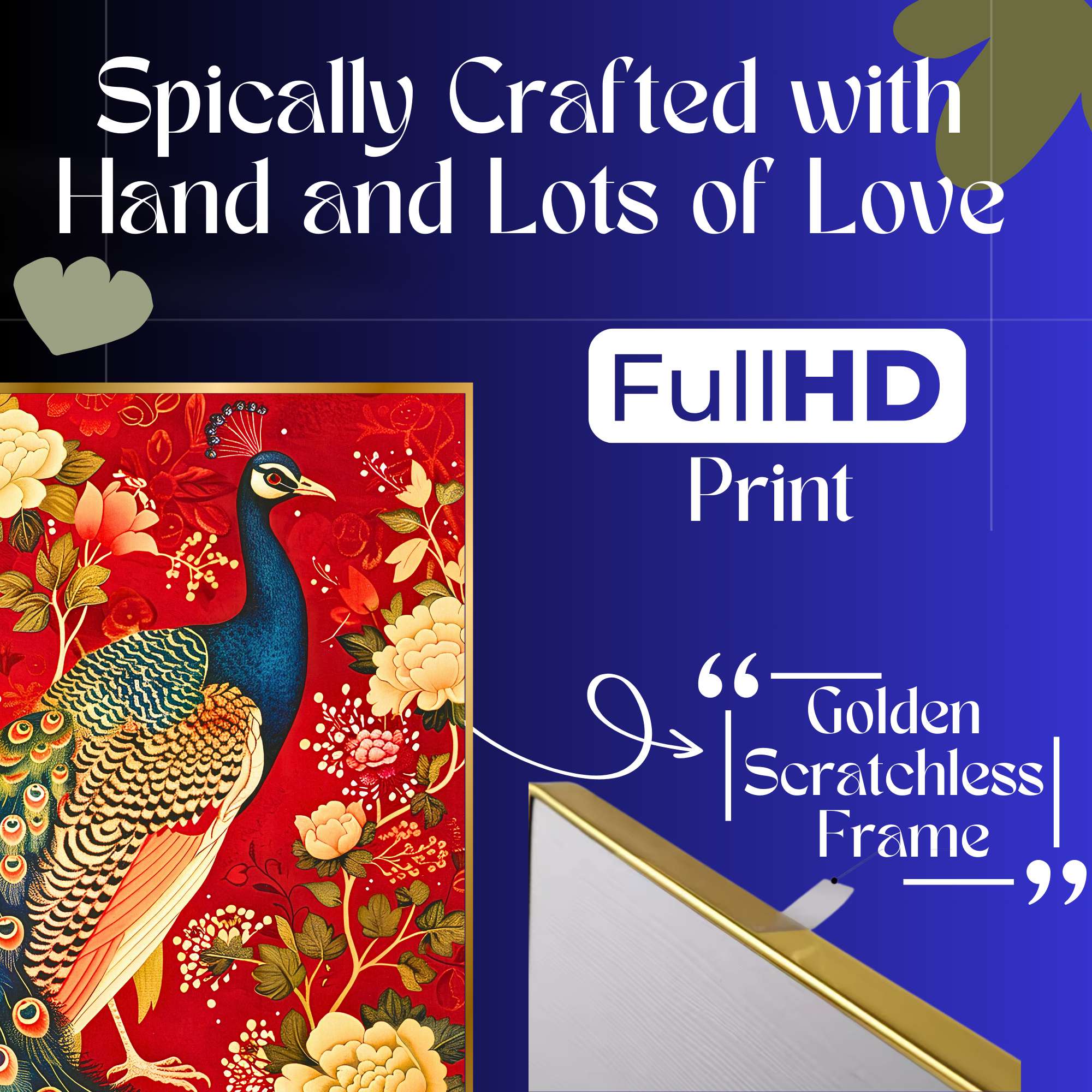 Set of Four Wall Paintings for Wall Dacoration Golden Framed Wall Paintings for Living Room & Bedroom Wall Art for Home Decoration & Office Wall Décor (13x10 inch CH-GD4-15) - Image 3